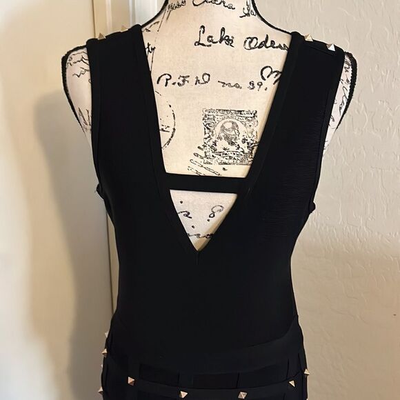 Bebe Black Sia Cage Bandage Embellished Dress - Picture 7 of 16